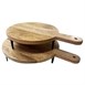 Support de présentation rond avec poignée en bois de manguier avec pieds en métal Olympia 350x250x80mm