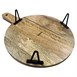 Support de présentation rond avec poignée en bois de manguier avec pieds en métal Olympia 350x250x80mm