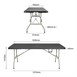 Table pliante rectangulaire Bolero noire 1,8 m 