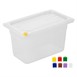 Bacs PP Hygiplas Click GN 1/4 avec couvercles et 7 clips de couleur 150mm 3,7L (lot de 4)