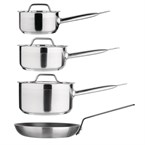 Ensemble 4 pièces casseroles avec couvercles et poêle Nisbets Essentials Cook Like A Pro