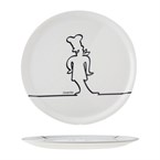 Assiette à pizza blanche avec silhouette noire Cosy & Trendy 31cm