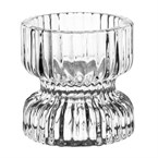 Photophores/bougeoirs en verre nervuré Olympia 52x52mm (lot de 6)