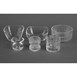 Photophores/bougeoirs en verre nervuré Olympia 52x52mm (lot de 6)