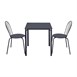 Table carrée en acier Bolero Adeline 700mm bleu ardoise