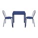 Table carrée en acier Bolero Adeline 700mm bleu marine 