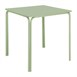 Table carrée en acier Bolero Adeline 700mm vert clair