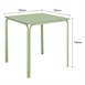 Table carrée en acier Bolero Adeline 700mm vert clair