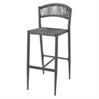 Tabourets de bar d'extérieur en rotin PE tressé Bolero Eden anthracite (lot de 2)