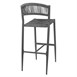 Tabourets de bar d'extérieur en rotin PE tressé Bolero Eden anthracite (lot de 2)