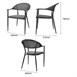 Fauteuils d'extérieur Bolero Santiago noirs (lot de 4)