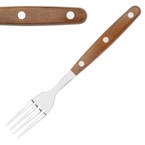 Fourchettes à steak Olympia avec manches en PP imitation bois (lot de 12)