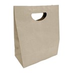 Grands sacs en papier avec poignée découpée en D Fiesta Recyclable marron (lot de 250)