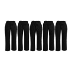 Pantalons de cuisinier mixtes en polycoton Whites Vegas noirs (lot de 5)