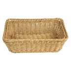 Panier rectangulaire Olympia en polyrotin marron clair 300x230 mm