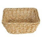 Panier carré en polyrotin Olympia marron clair 230x230 mm