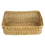Panier de service rectangulaire Olympia en polyrotin marron clair 525x385 mm