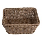 Panier carré en polyrotin marron foncé Olympia 230x230 mm