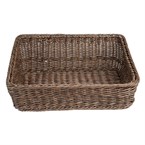 Panier de service rectangulaire Olympia en polyrotin marron foncé 525x385 mm
