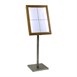 Porte-menu à LED blanches en teck Securit 4xA4 avec poteau et socle