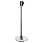 Barrière rétractable en inox poli Bolero sangle noire 3 m (lot de 2)