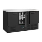 Table réfrigérée positive trois portes Polar série G noire 400 L