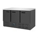 Table réfrigérée positive trois portes Polar série G noire 400 L