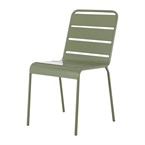 Chaises à lattes en acier Bolero Amalfi vert olive (lot de 4)