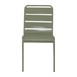Chaises à lattes en acier Bolero Amalfi vert olive (lot de 4)