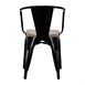 Fauteuils noirs à dossier incurvé avec assise en bois Bolero Bistro (lot de 4)