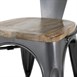Fauteuils gris acier à dossier incurvé avec assise en bois Bolero Bistro (lot de 4)
