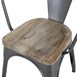 Fauteuils gris acier à dossier incurvé avec assise en bois Bolero Bistro (lot de 4)