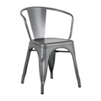Bolero Bistro Curve Fauteuils Gunmetal (lot de 4)