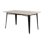 Table à manger avec plateau en bois de manguier lisse et piètement noir Bolero Bistro 1450 mm