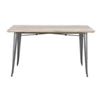 Table à manger avec plateau en bois de manguier lisse et piètement gris acier Bolero Bistro 1450 mm