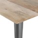 Table à manger avec plateau en bois de manguier lisse et piètement gris acier Bolero Bistro 1450 mm