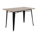 Table à manger à plateau à lattes en bois de manguier et piètement noir Bolero Bistro 1200 mm