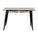 Table à manger à plateau à lattes en bois de manguier et piètement noir Bolero Bistro 1200 mm