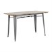 Table à manger à plateau à lattes en bois de manguier et piètement gris acier Bolero Bistro 1200 mm