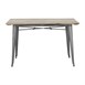 Table à manger à plateau à lattes en bois de manguier et piètement gris acier Bolero Bistro 1200 mm