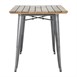 Table à manger à plateau à lattes en bois de manguier et piètement gris acier Bolero Bistro 1200 mm