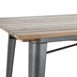 Table à manger à plateau à lattes en bois de manguier et piètement gris acier Bolero Bistro 1200 mm