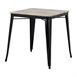 Table à manger à plateau à lattes en bois de manguier et piètement noir Bolero Bistro 650 mm