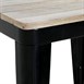 Table à manger à plateau à lattes en bois de manguier et piètement noir Bolero Bistro 650 mm