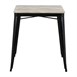 Table à manger à plateau à lattes en bois de manguier et piètement noir Bolero Bistro 650 mm