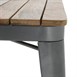 Table à manger à plateau à lattes en bois de manguier et piètement gris acier Bolero Bistro 650 mm
