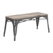 Banc d'intérieur avec assise en bois de manguier et cadre gris acier Bolero Bistro 1000 mm (lot de 2)