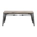 Banc d'intérieur avec assise en bois de manguier et cadre gris acier Bolero Bistro 1000 mm (lot de 2)