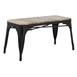 Banc d'intérieur à lattes en bois de manguier et cadre noir Bolero Bistro 850 mm (lot de 2)