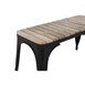 Banc d'intérieur à lattes en bois de manguier et cadre noir Bolero Bistro 850 mm (lot de 2)